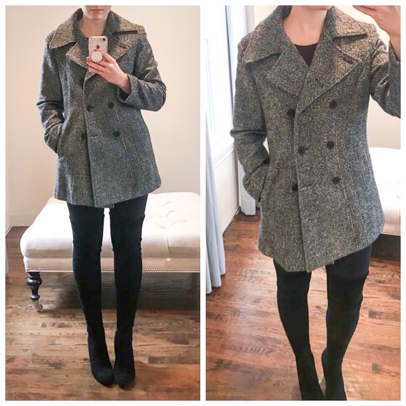 Esprit Jackets & Coats Tweed Wool Double Breasted Pea Coat Nwot